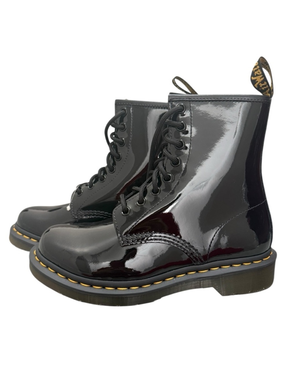 New! Authentic Dr. Martens Women's Patent Lace-Up Ankle Boots in Black Size 6